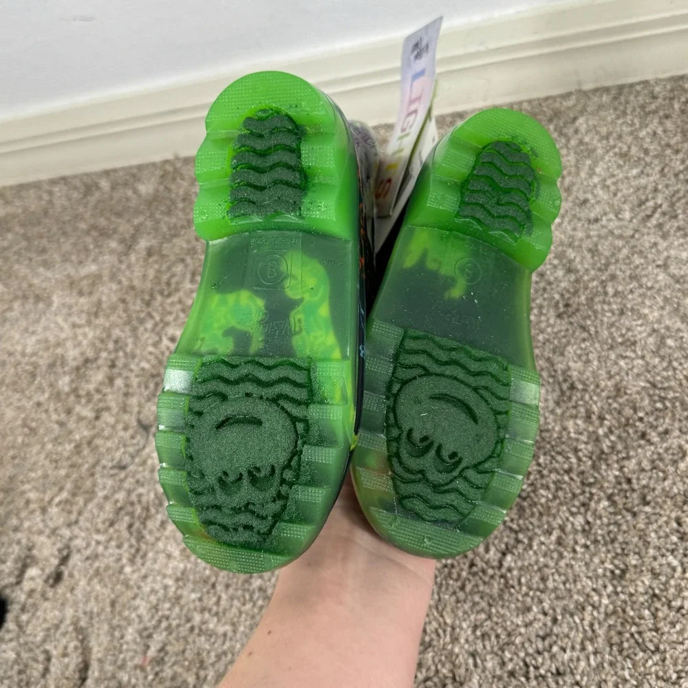 Western Chief Dino Soar Rubber Rain Boots Kid Size 8 NEW Waterproof Easy Slip On